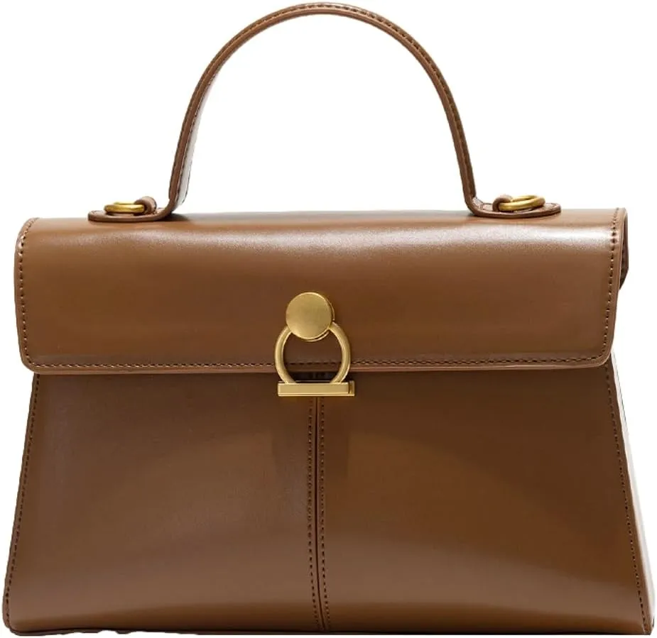 Womens Vintage Top Handle Handbags Commuter Crossbody Tote Bag Small Shoulder Purse Soft Vegan Leather Satchels Gift