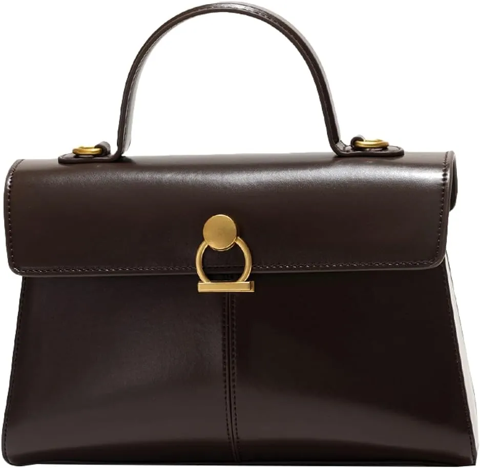 Womens Vintage Top Handle Handbags Commuter Crossbody Tote Bag Small Shoulder Purse Soft Vegan Leather Satchels Gift