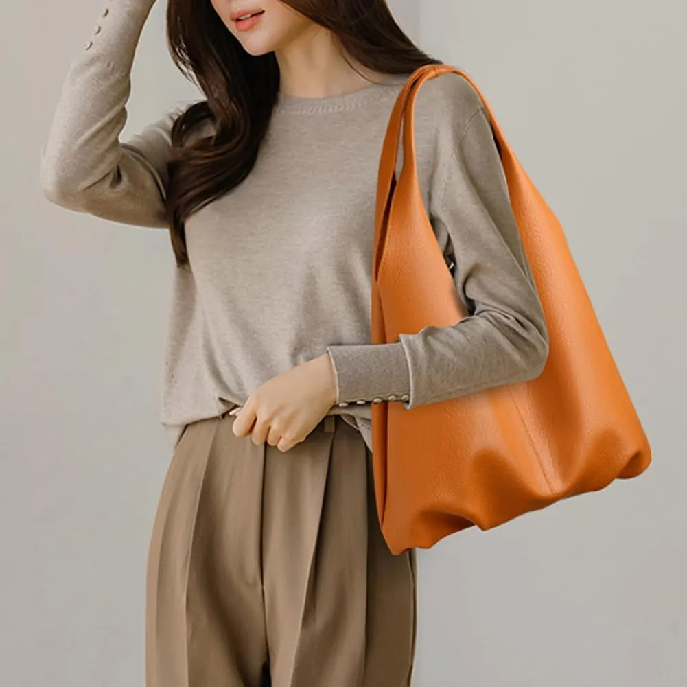 Work Tote Bag Soft Leather Purses for Women's Shoulder Handbags Come with a Zipper Pouch Hobo Bags Vegan Purse