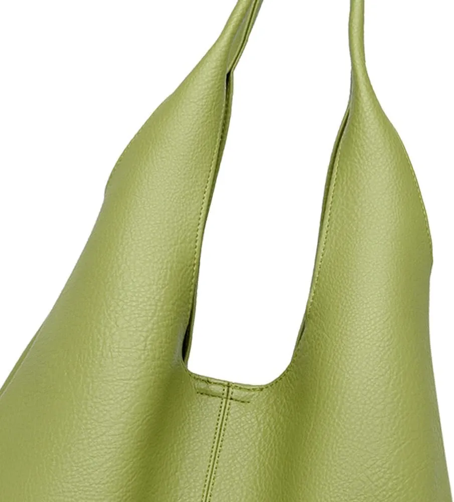 Work Tote Bag Soft Leather Purses for Women's Shoulder Handbags Come with a Zipper Pouch Hobo Bags Vegan Purse