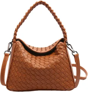 Woven Tote Bag for Women Fashion Shoulder Hobo Bags Leather Woven Beach Handbag Crossbody Purse Vintage Satchels Handbag