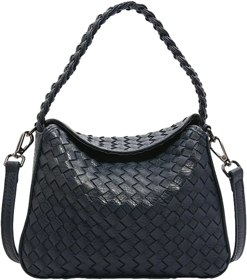 Woven Tote Bag for Women Fashion Shoulder Hobo Bags Leather Woven Beach Handbag Crossbody Purse Vintage Satchels Handbag