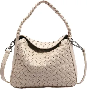 Woven Tote Bag for Women Fashion Shoulder Hobo Bags Leather Woven Beach Handbag Crossbody Purse Vintage Satchels Handbag