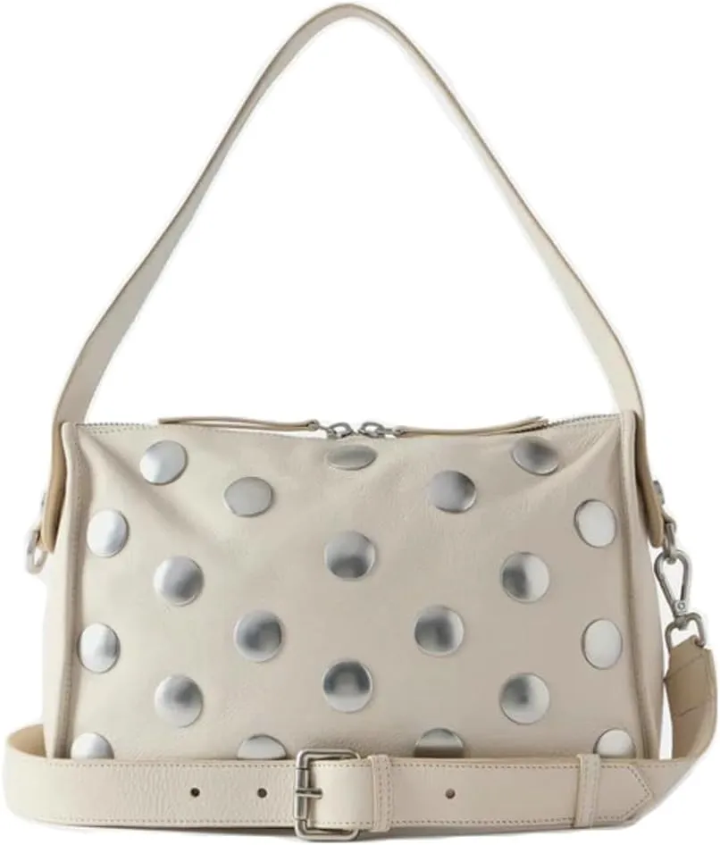 Y2k Studded Crescent Crossbody Purse Women PU Leather Hobo Bags 90s Punk Underarm Shoulder Satchels Trendy Tote Handbag