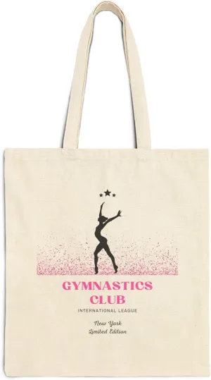 Yoon's PICK Canvas Tote Bag, Eco-Friendly Shoulder Bag with Gymnastic Design for Work, Gym, Travel, Grocery, Shopping, and Daily Use