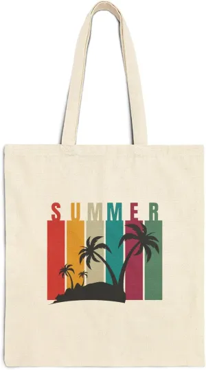 Yoon's PICK Canvas Tote Bag, Eco-Friendly Shoulder Bag with Summer Design for Work, Gym, Travel, Grocery, Shopping, and Daily Use