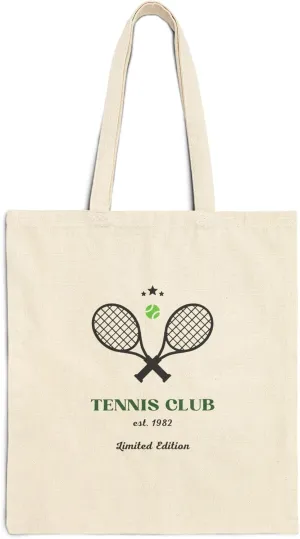 Yoon's PICK Canvas Tote Bag, Eco-Friendly Shoulder Bag with Tennis Club Design for Work, Gym, Travel, Grocery, Shopping, and Daily Use