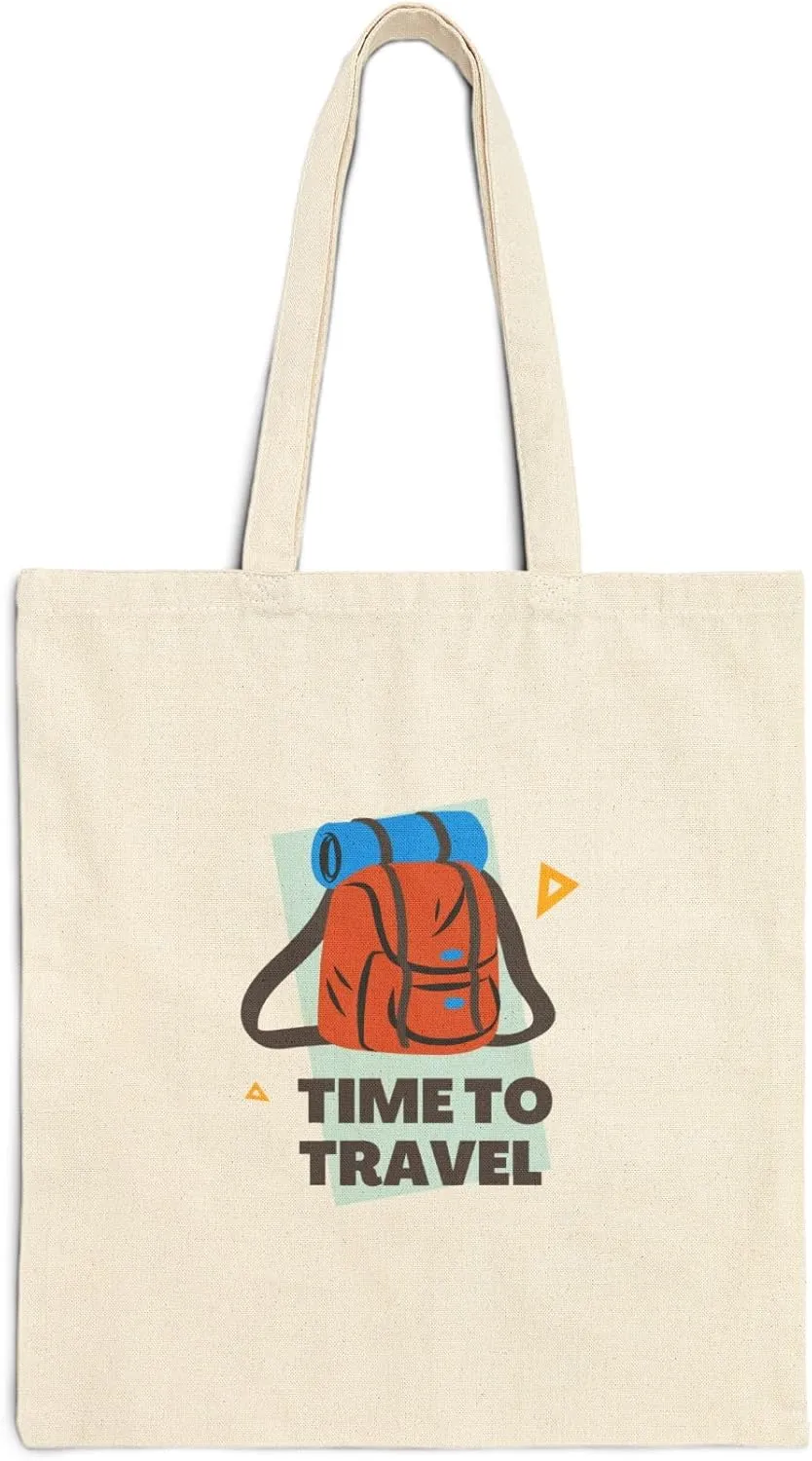 Yoon's PICK Canvas Tote Bag, Eco-Friendly Shoulder Bag with Travel Design for Work, Gym, Travel, Grocery, Shopping, and Daily Use